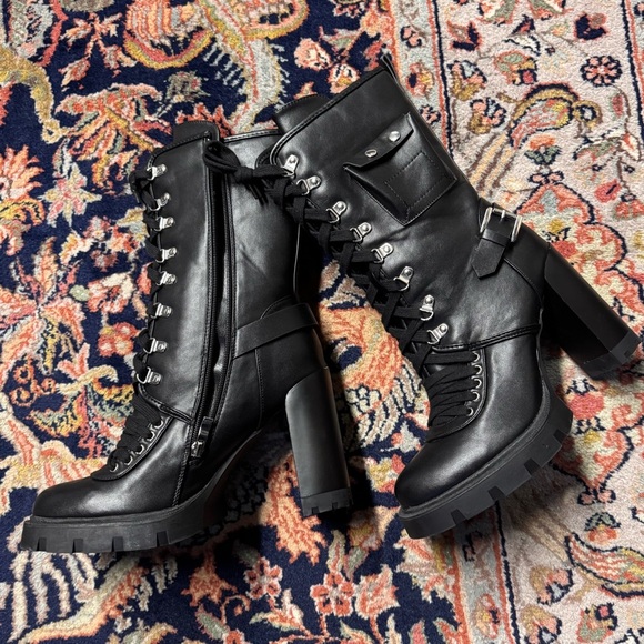 Akira Platform Combat Boots - Picture 3 of 4